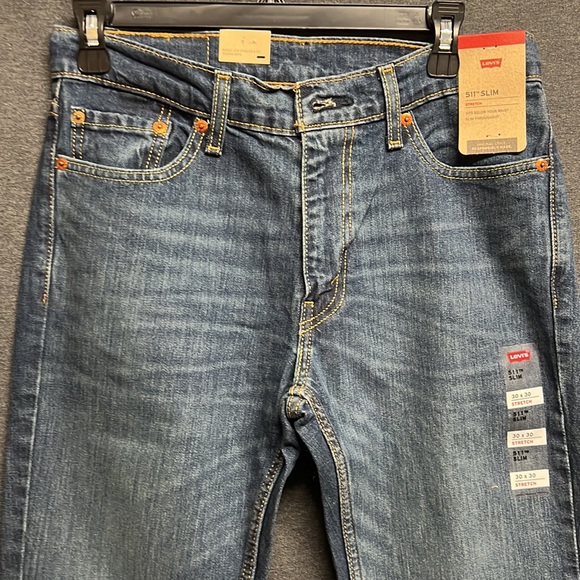 NWT - Levi's Premium 511 Slim Fit Men’s Jeans, Throttle-Dark Wash - Size 30Wx30L - Picture 6 of 10